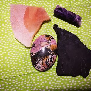 Pink and Black Stone Pendant